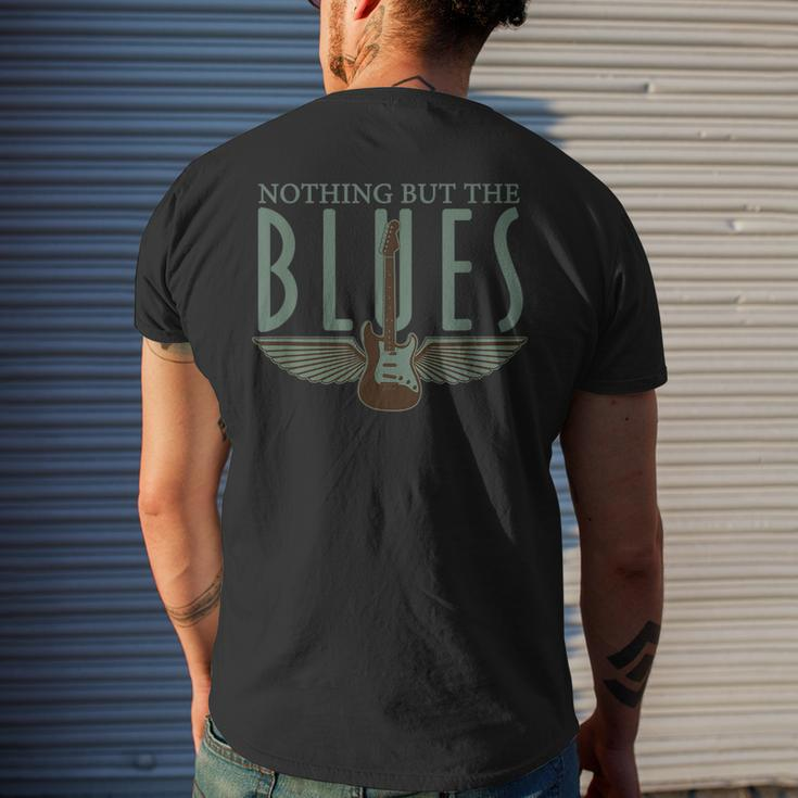 Guitarist Musician Blues Guitar Vintage Blues Music Lover Mens Back Print T-shirt Gifts for Him