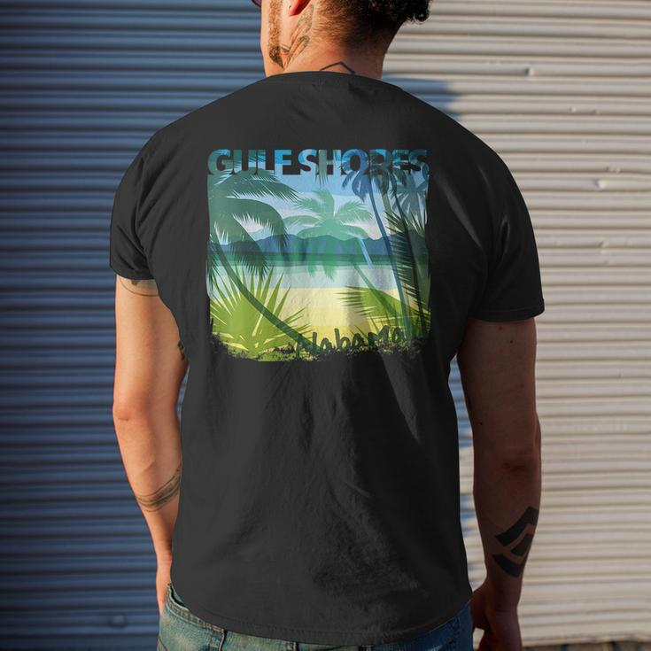 Gulf Shores Alabama Beach Summer Matching Family Palms Tree Summer Funny Gifts Mens Back Print T-shirt Gifts for Him