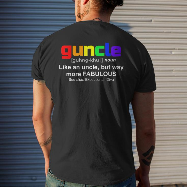Guncle - Gift For Gay Uncle Lgbt Pride Mens Back Print T-shirt Gifts for Him