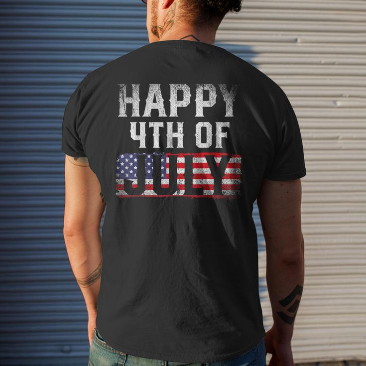 Happy 4Th Of July Us Flag Patriotic American 4Th Of July Men's Back Print T-shirt Gifts for Him