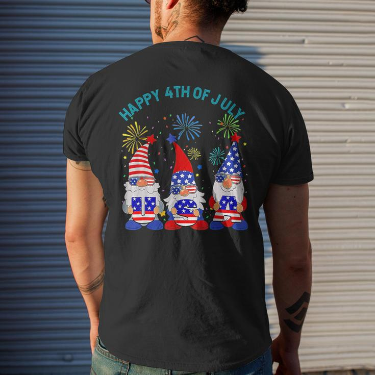 Happy 4Th Of July Gnome American Us Flag 4Th Of July Mens Back Print T-shirt Gifts for Him