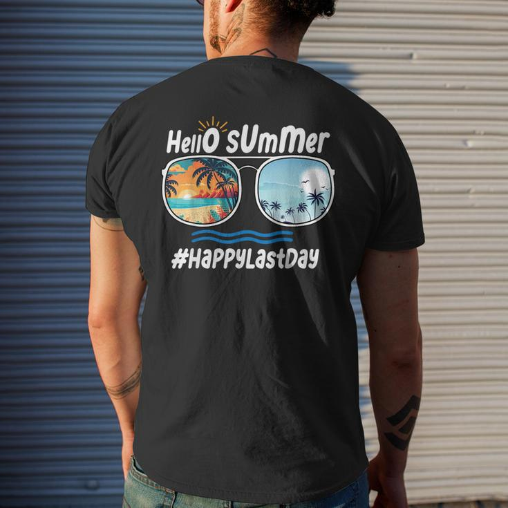 Happy Last Day Of School Hello Summer Sunglasses Beach Mens Back Print T-shirt Gifts for Him