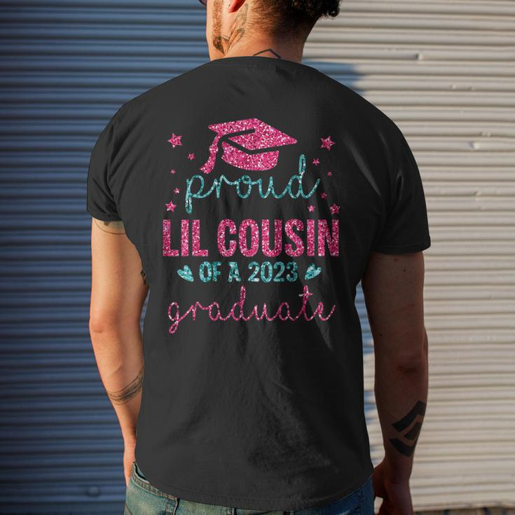 Happy Last Day Of School Proud Lil Cousin Of A 2023 Graduate Mens Back Print T-shirt Gifts for Him