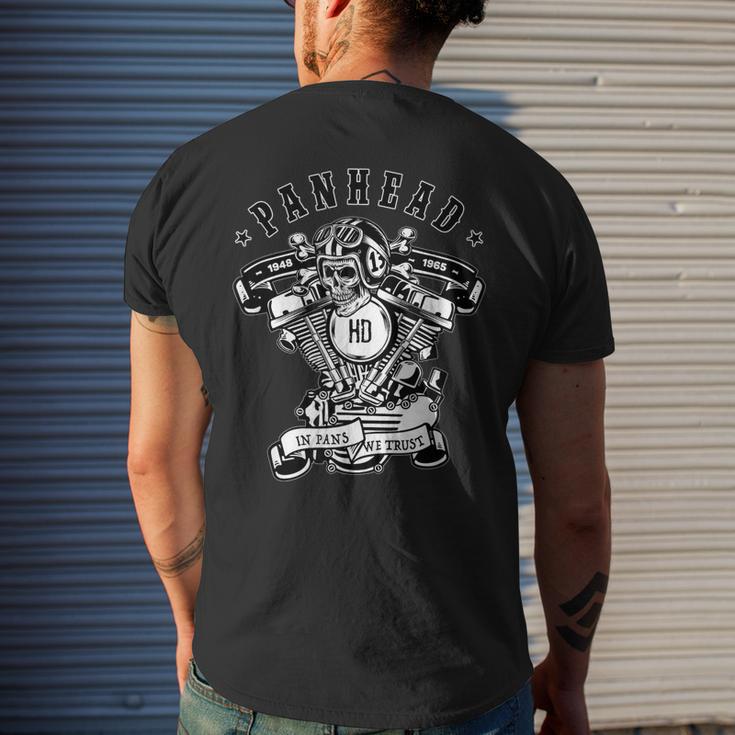 Hd Panhead Vtwin Motorcycle Rockabilly Skull Crossbones Men's Back ...