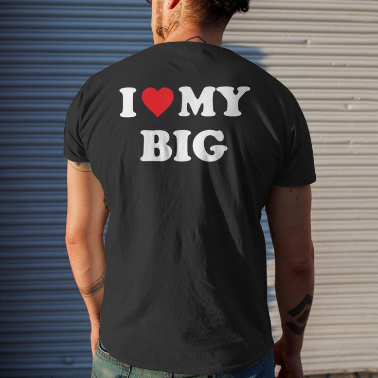 I Heart My Big Matching Little Big Sorority Men's T-shirt Back Print Gifts for Him
