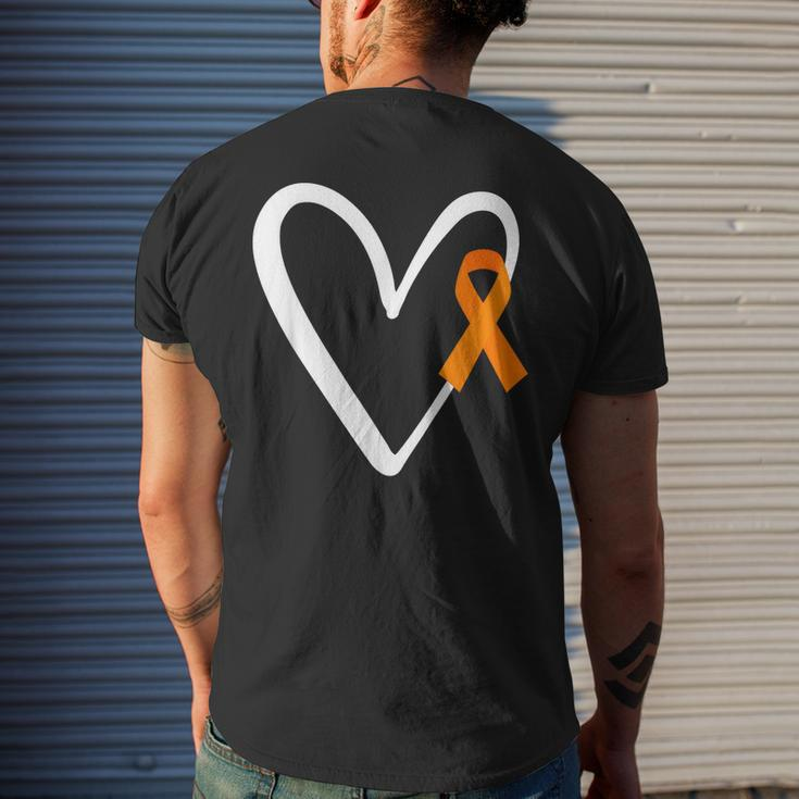 Heart End Gun Violence Awareness Funny Orange Ribbon Enough Mens Back Print T-shirt Gifts for Him