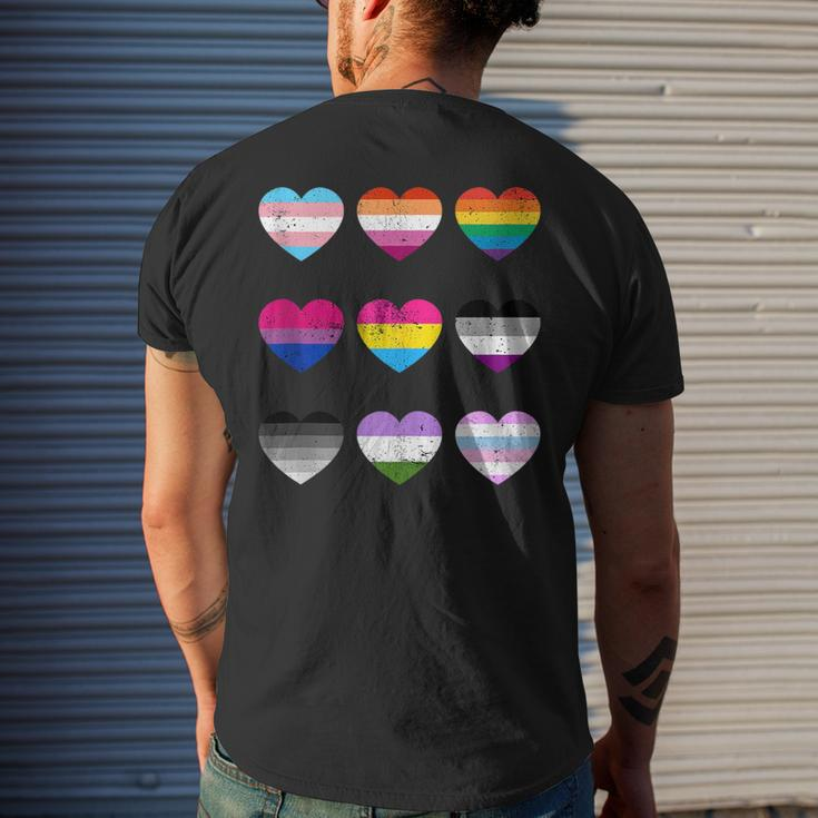 Heart Lgbt Flag Happy Pride Month Transgender Mtf Ftm Gays Mens Back Print T-shirt Gifts for Him