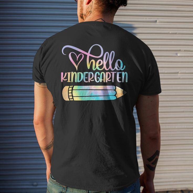 Hello Kindergarten Tie Dye Pencil First Day Of School Men's T-shirt Back Print Gifts for Him