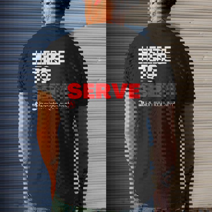 Here To Serve Mens Back Print T-shirt Gifts for Him