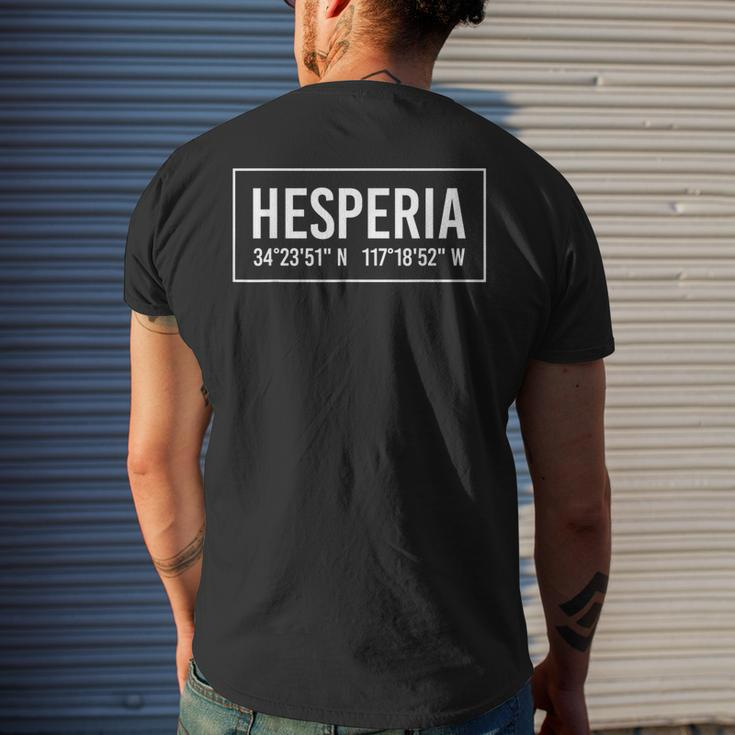 Hesperia Ca California City Coordinates Home Men's T-shirt Back Print Gifts for Him
