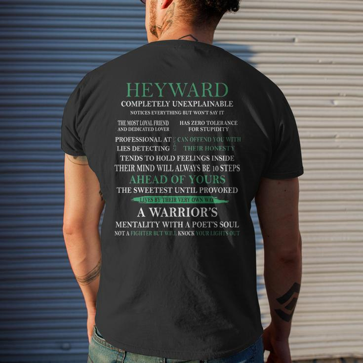 Heyward Name Gift Heyward Completely Unexplainable Mens Back Print T-shirt Gifts for Him