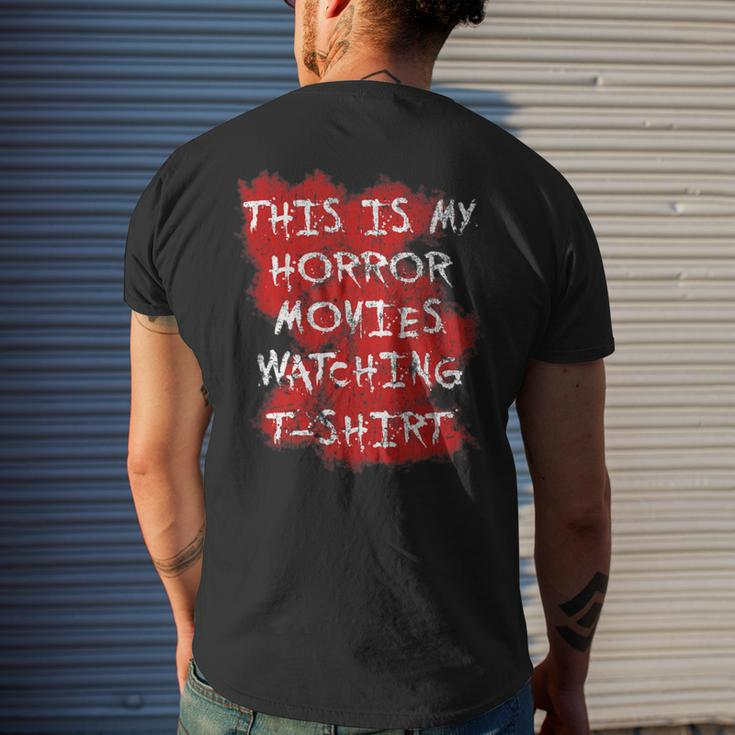 My Horror Movie Watching Scary Movie Lover Clothing Scary Movie Men's T-shirt Back Print Gifts for Him