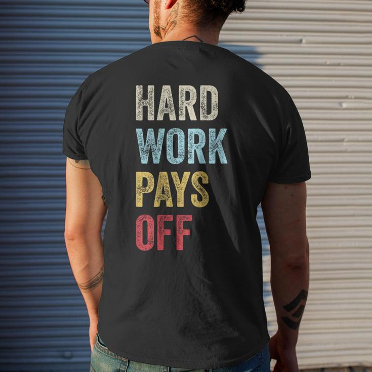 Hwpo Gym Workout Motivational Quote Hard Work Pays Off Mens Back Print T-shirt Gifts for Him