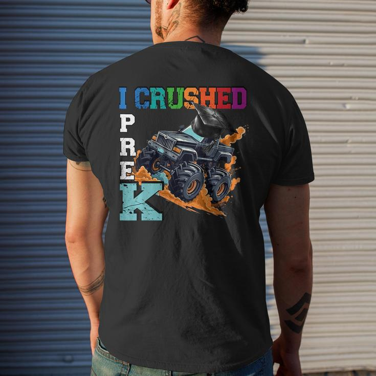 I Crushed Pre-K Monster Truck Graduation Cap Boys Girls Mens Back Print T-shirt Gifts for Him