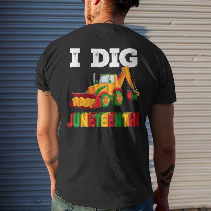 I Dig Junenth 1865 Kids Toddlers Boys Construction Truck Mens Back Print T-shirt Gifts for Him