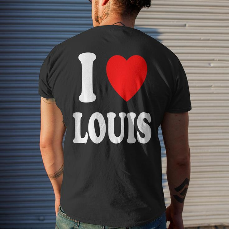 I Heart Love Louis Cute Matching Couple Spouse Mens Back Print T-shirt Gifts for Him