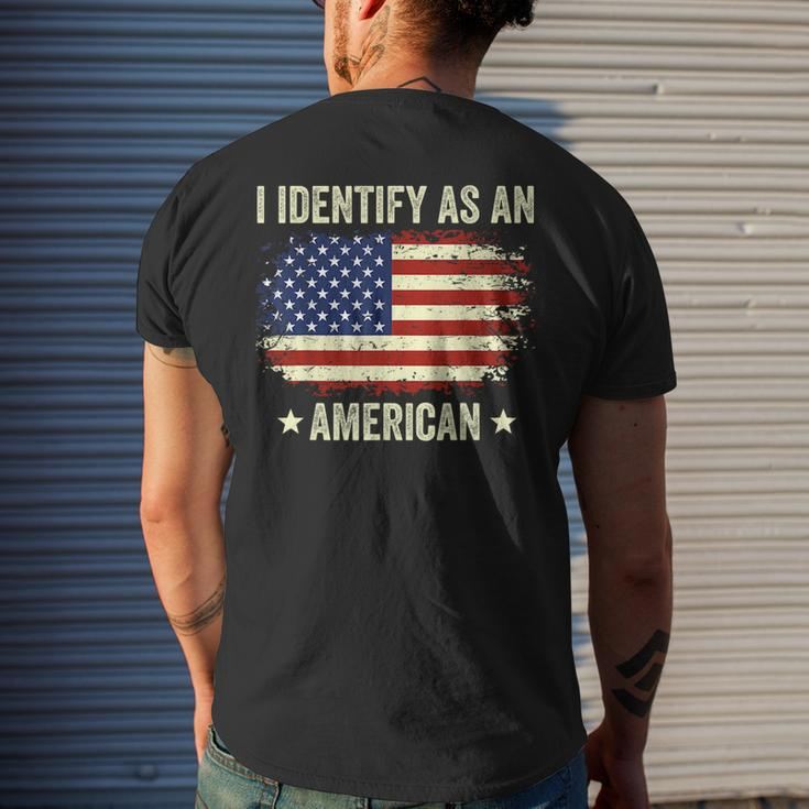 I Identify As An American Proud American Mens Back Print T-shirt Gifts for Him
