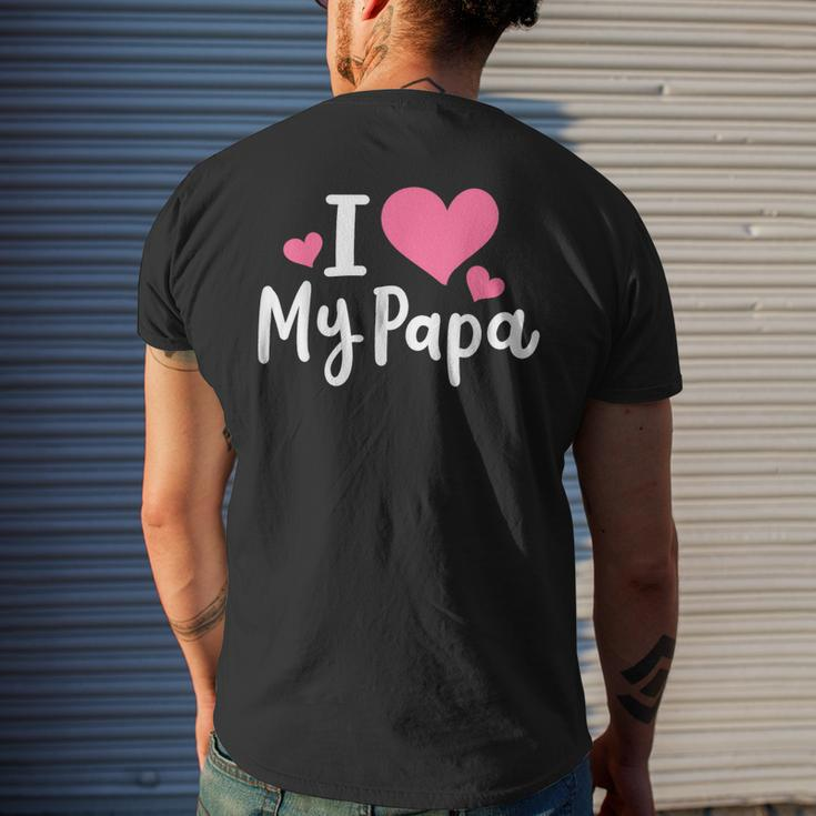 I Love My Papa Awesome Heart Dad Fathers Day Cool Kids Mens Back Print T-shirt Gifts for Him