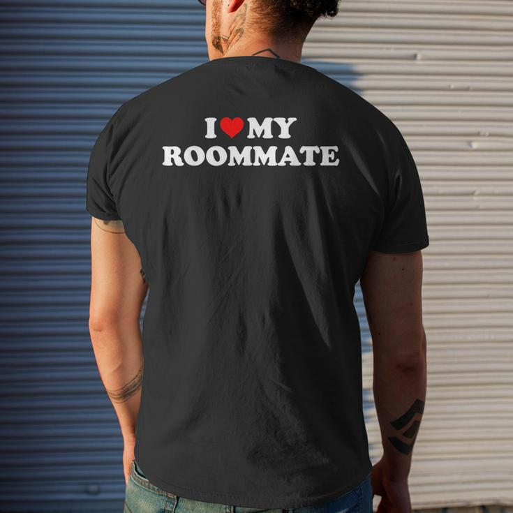 I Love My Roommate- I Heart My Roommate Red Heart Mens Back Print T-shirt Gifts for Him