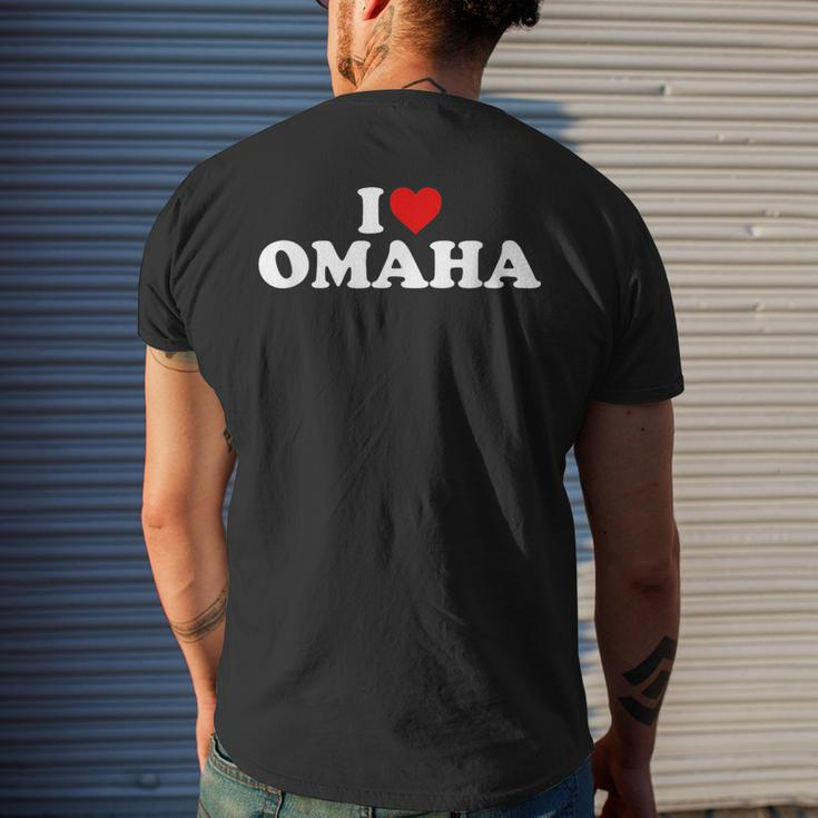 I Love Omaha - Heart Mens Back Print T-shirt Gifts for Him