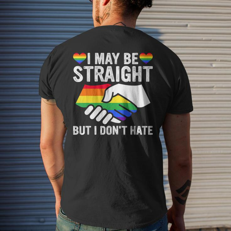 I May Be Straight But I Dont Hate Lgbt Gay Pride Mens Back Print T-shirt Gifts for Him