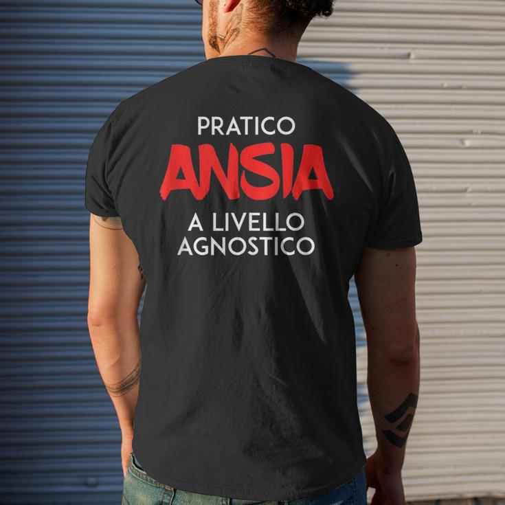 I Practice Anxiety At A Competitive Level Italian Words Mens Back Print T-shirt Gifts for Him