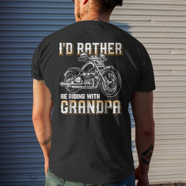 Id Rather Be Riding With Grandpa Biker Men's Back Print T-shirt Gifts for Him