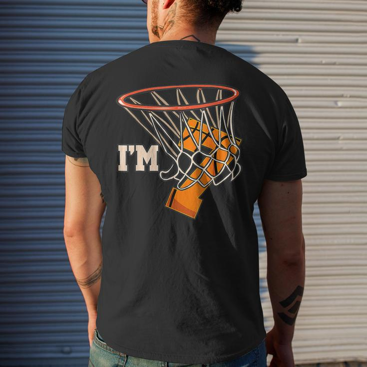 Im 7 Basketball Theme Birthday Party Celebration 7Th Mens Back Print T-shirt Gifts for Him