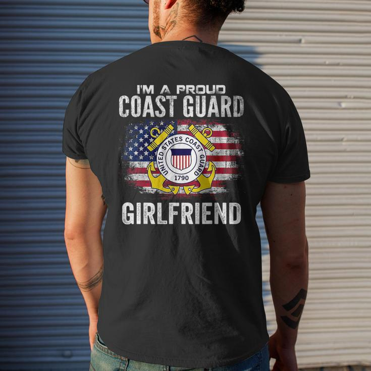 Im A Proud Coast Guard Girlfriend With American Flag Gift Mens Back Print T-shirt Gifts for Him
