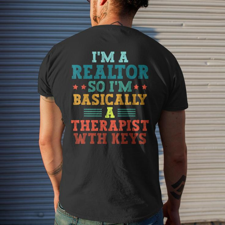 Im A Realtor So Im A Therapist With Keys Real Estate Agent Mens Back Print T-shirt Gifts for Him