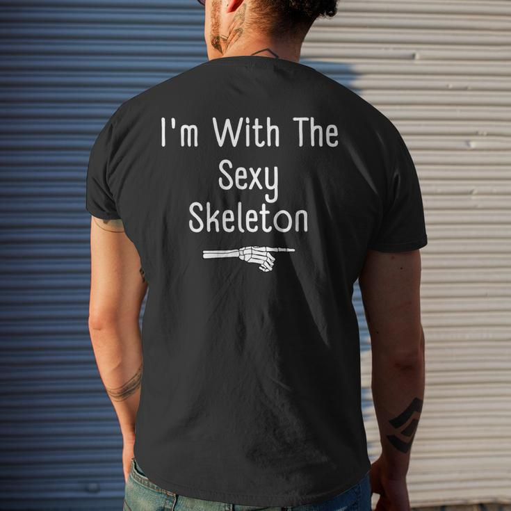 I'm With Sexy Skeleton Halloween Costume Last Minute Men's T-shirt Back Print Gifts for Him