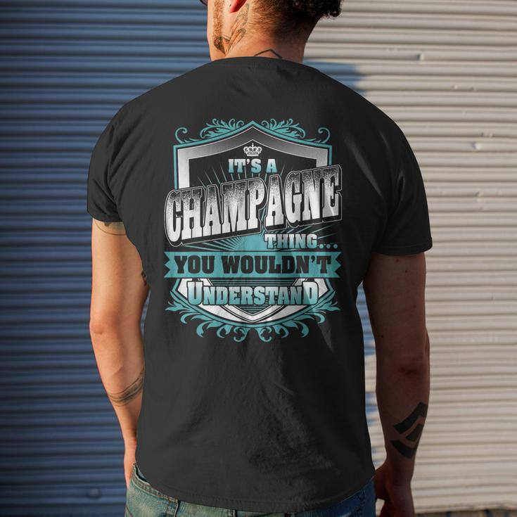 It's A Champagne Thing You Wouldn't Understand Name Vintage Men's T-shirt Back Print Gifts for Him