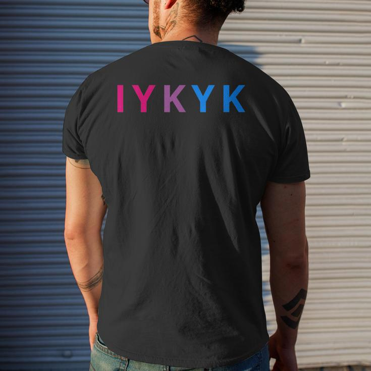 Iykyk Funny Bisexual Lgbtq Pride Subtle Lgbt Bi I Y K Y K Mens Back Print T-shirt Gifts for Him