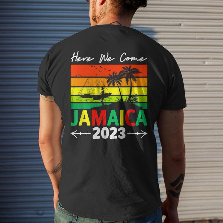 Jamaica Here We Come Matching Family 2023 Dream Vacation Mens Back Print T-shirt Gifts for Him