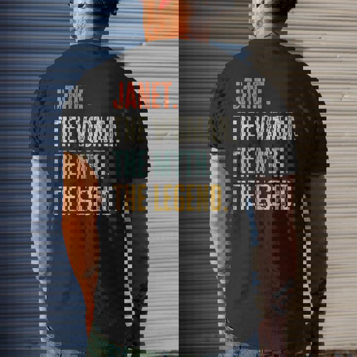 Janet The Best Woman Myth Legend Best Name Janet Men's Back Print T-shirt Gifts for Him