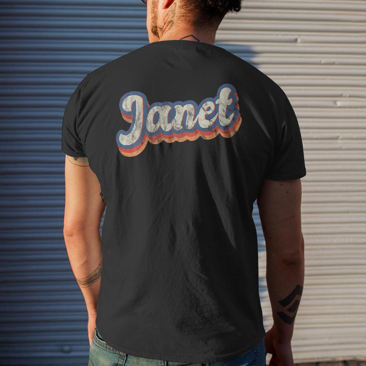 Janet Lettering Janet Personalized Name Custom Lettering 70S Men's Back Print T-shirt ...