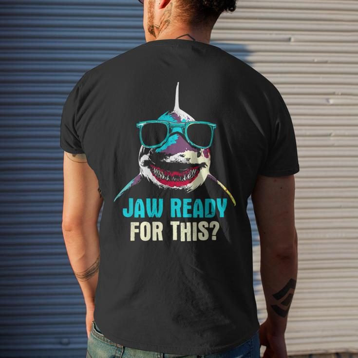 Jaw Ready For This Week - Funny Friday Shark Vacation Summer Mens Back Print T-shirt Gifts for Him
