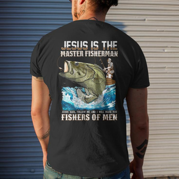 Jesus Fisher Of Bible Verse Fishing Dad Grandpa Men's T-shirt Back Print Gifts for Him