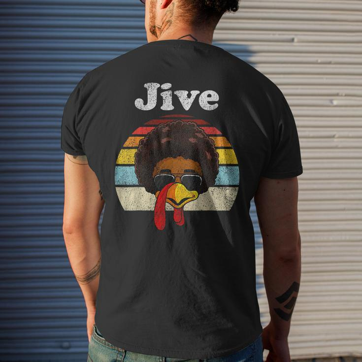 Jive Thanksgiving Turkey Day Face Vintage Retro Style Men's T-shirt Back Print Gifts for Him