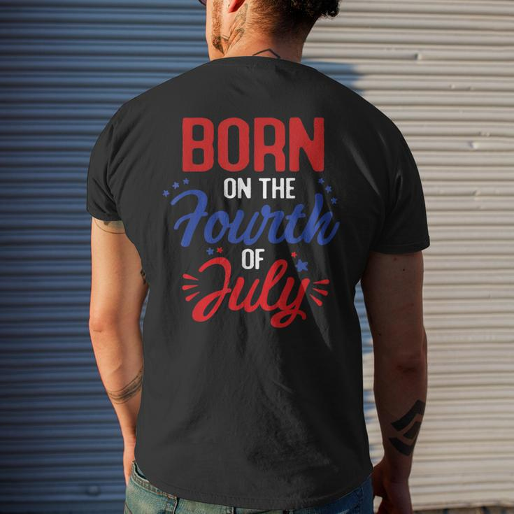 July 4Th Born Patriotic Fourth Of July Birthday Usa Flag Mens Back Print T-shirt Gifts for Him