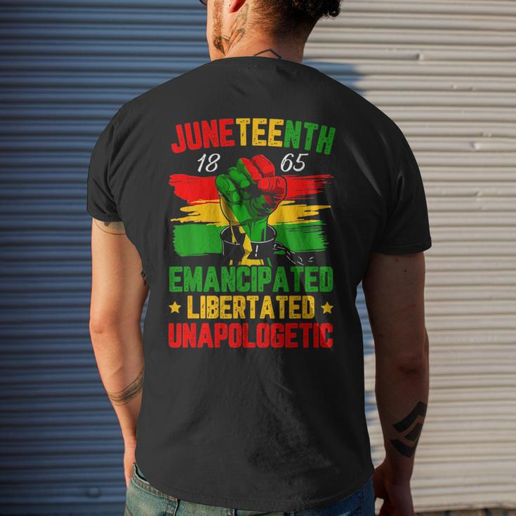 Junenth 1865 Black History African American Freedom Gifts Mens Back Print T-shirt Gifts for Him