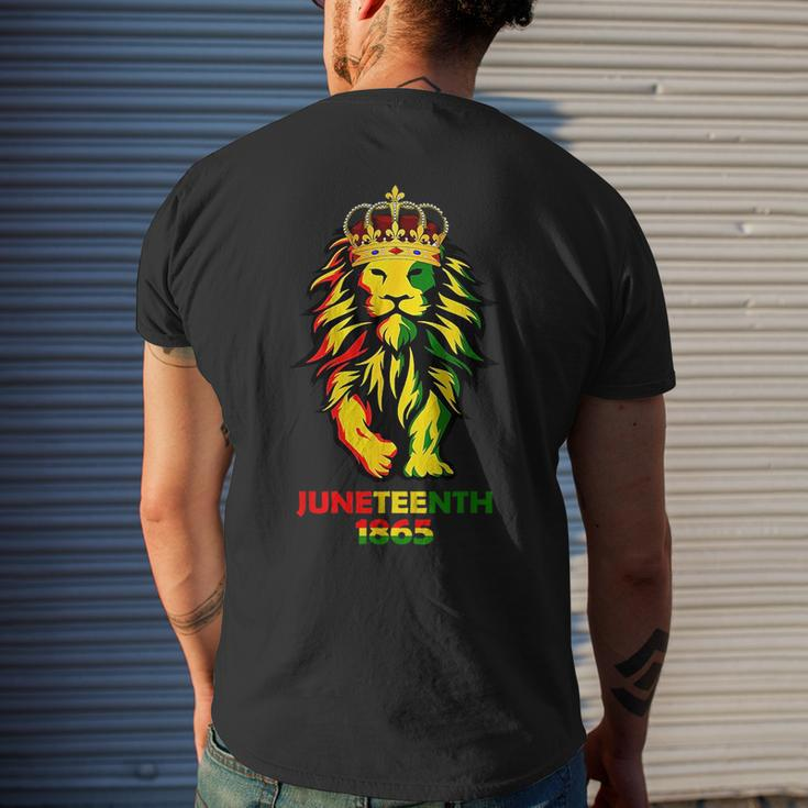 Junenth African American Black Lion 1865 King Gifts Mens Back Print T-shirt Gifts for Him