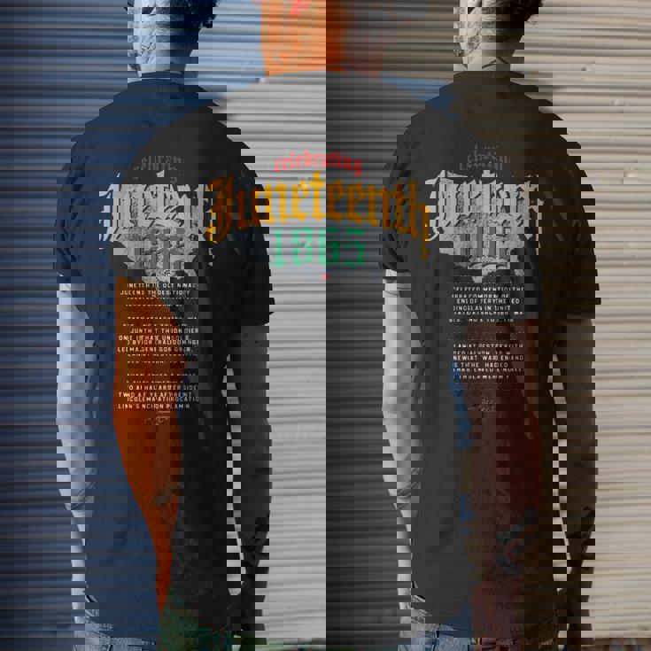 Junenth Ancestors 1865 African American Map Black History Men's Back Print T-shirt Gifts for Him Junenth Ancestors 1865 African American Map Black History Men's Back Print T-shirt Gifts for Him