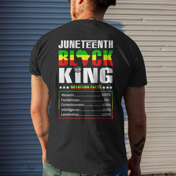 Junenth Black King Nutritional Facts Dad Boys Fathers Day Mens Back Print T-shirt Gifts for Him
