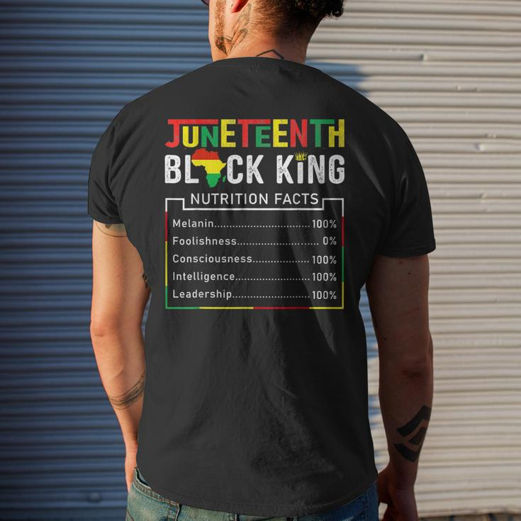 Junenth Black King Nutritional Facts Melanin Men Fat Mens Back Print T-shirt Gifts for Him