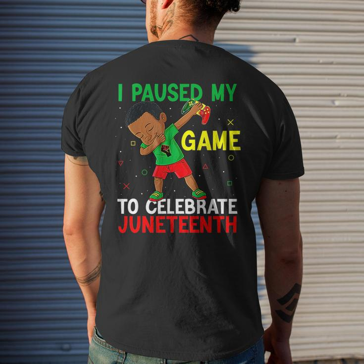 Junenth I Paused My Game To Celebrate Junenth Gaming Mens Back Print T-shirt Gifts for Him