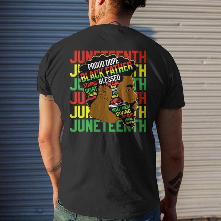 Junenth Proud Black Men Fathers Day Black History African Mens Back Print T-shirt Gifts for Him