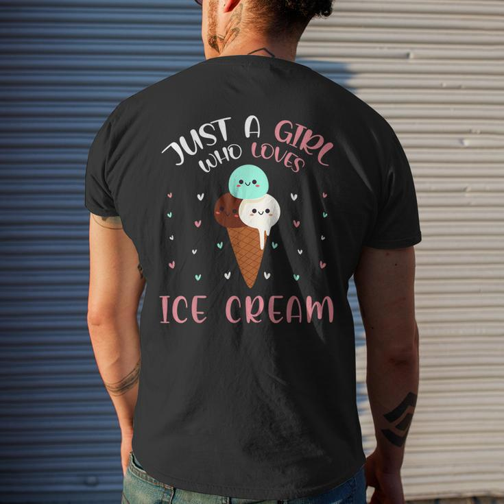 Just A Girl Who Loves Ice Cream Lover Cute Summer Vacation Men's Back Print T-shirt Gifts for Him