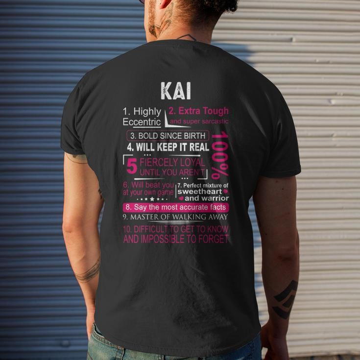 Kai Name Gift Kai Name V2 Mens Back Print T-shirt Gifts for Him