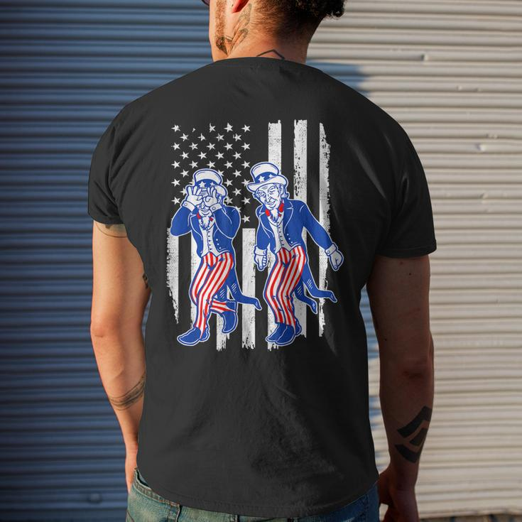 Kids Uncle Sam Griddy Dance 4Th Of July American Flag Mens Back Print T-shirt Gifts for Him